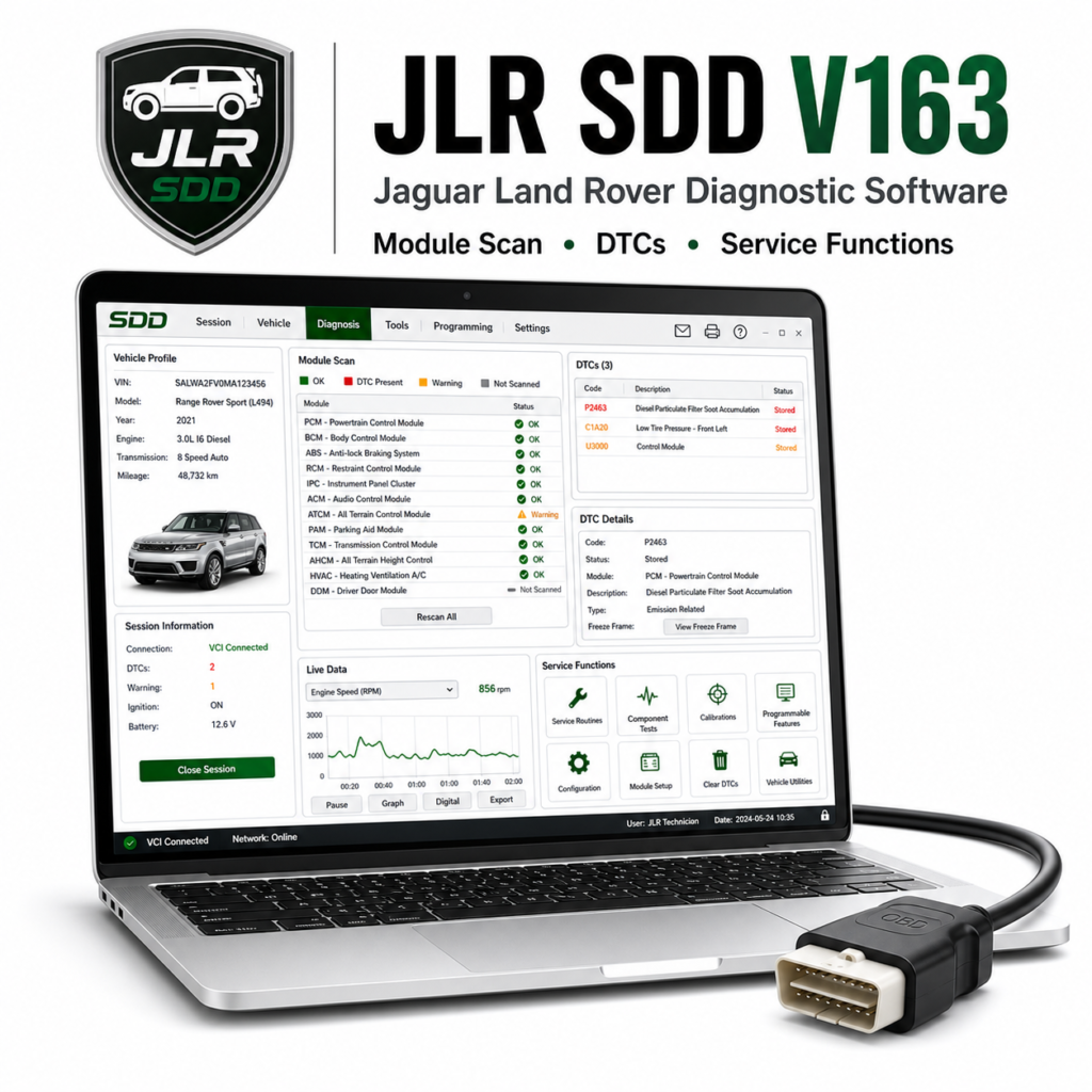 JLR SDD V163 Diagnostic Software