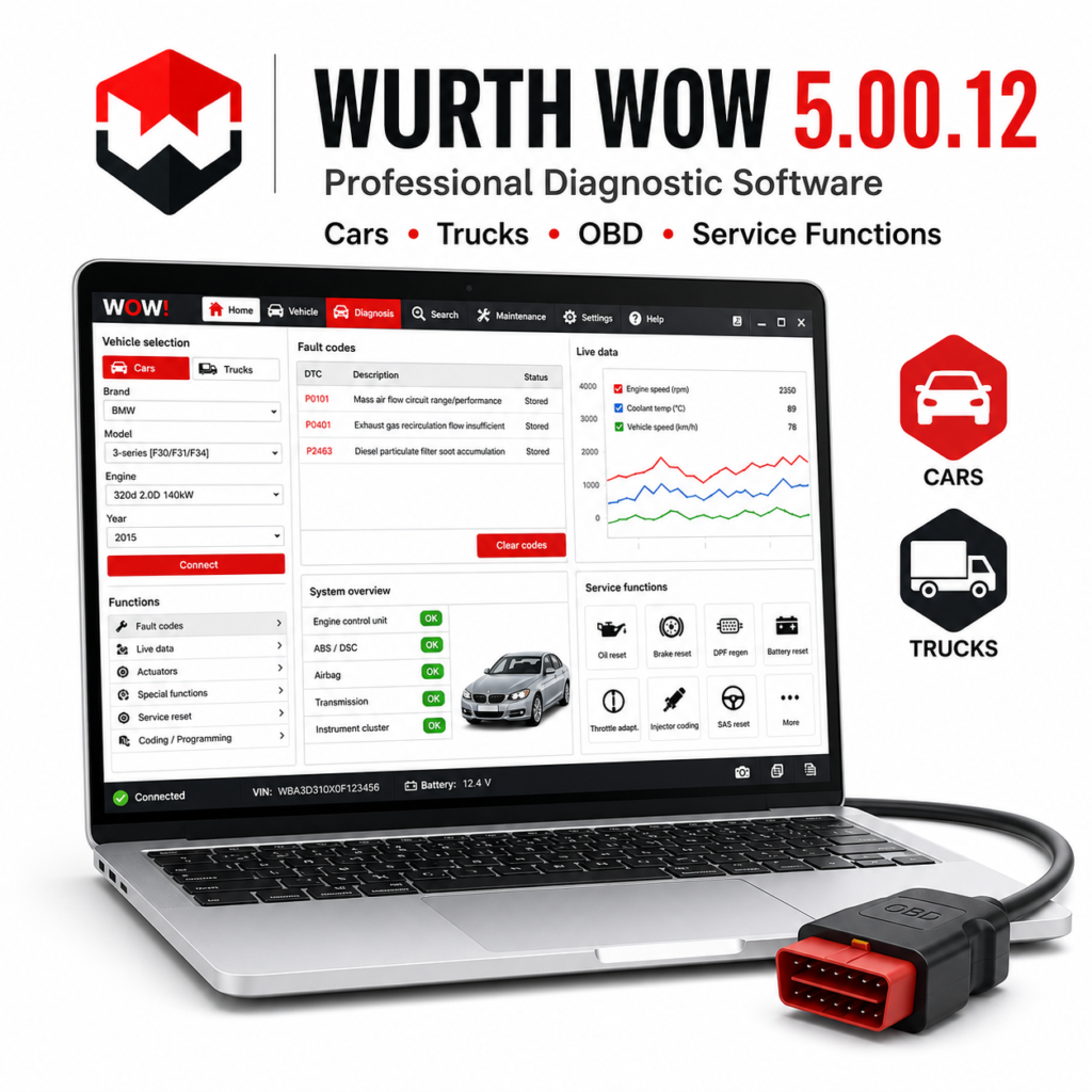 Wurth WOW 5.00.12 -diagnostiikkaohjelmisto