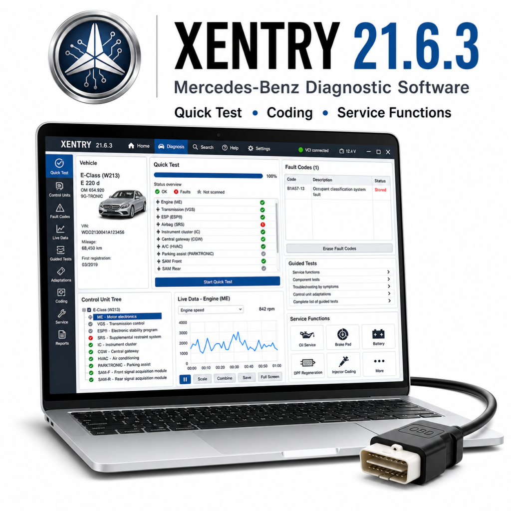 Mercedes Xentry 21.6.3 -diagnostiikkaohjelmisto