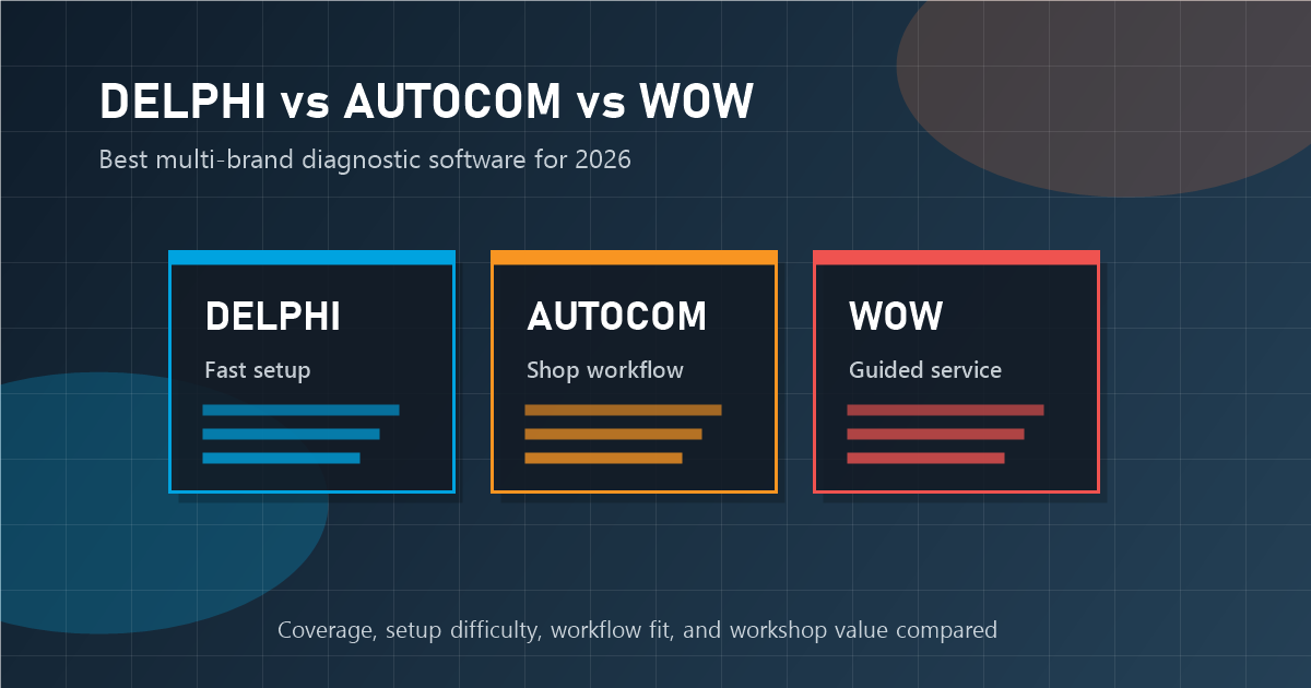 Delphi vs Autocom vs WOW: Which Multi-Brand Diagnostic Software Is Best in 2026?